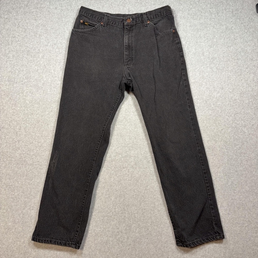 Lee Jeans Mens 34x30 Gray Denim Regular Fit Straight Leg Charcoal Wash